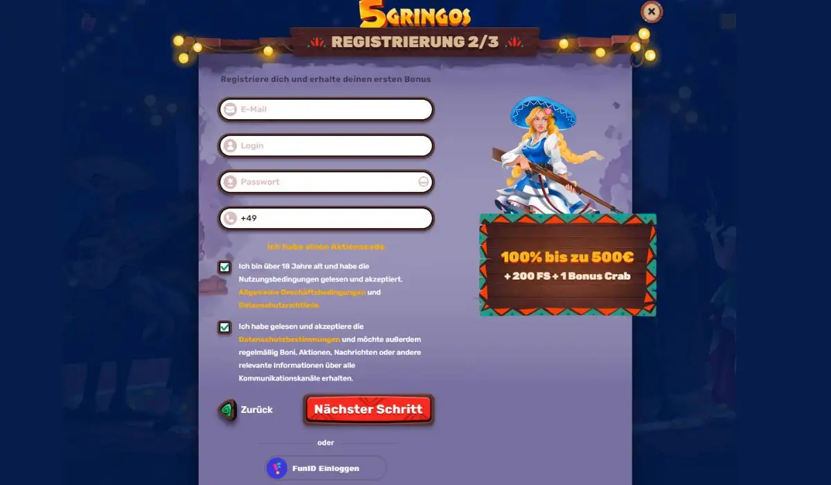 5Gringos Casino Registrierung