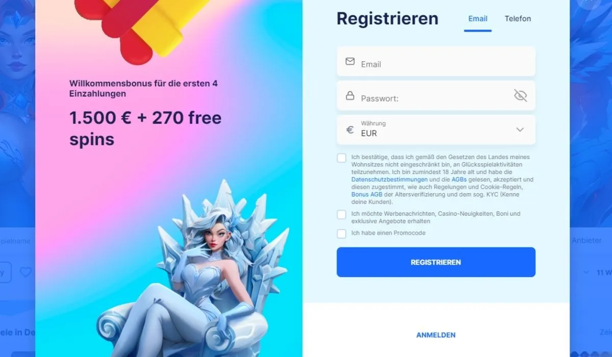 ICE Casino Registrieren