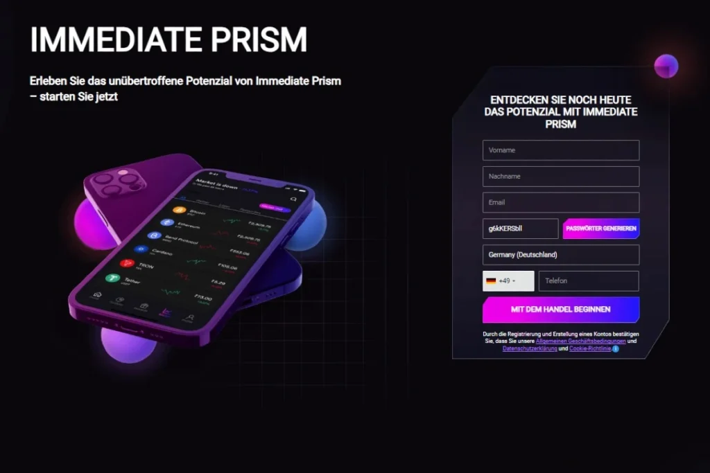 Immediate Prism offizielle website