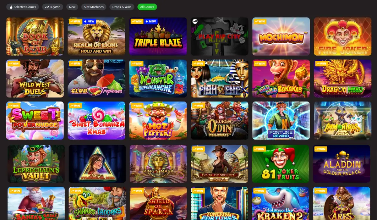 MagicRed Casino Spielauswahl