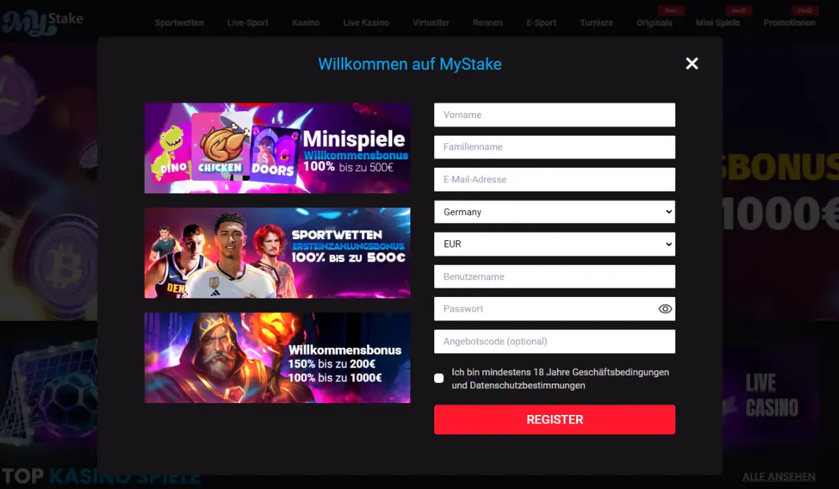 MyStake Casino Einloggen