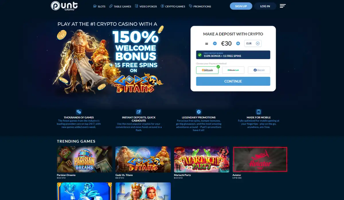 Punt casino Bitcoin