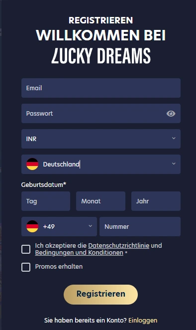 Lucky Dream Registrieren