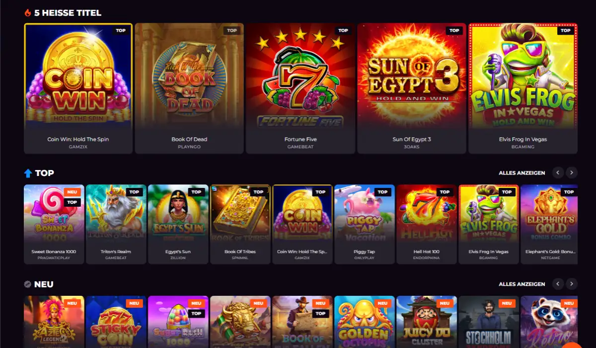 Spinch casino Spiele