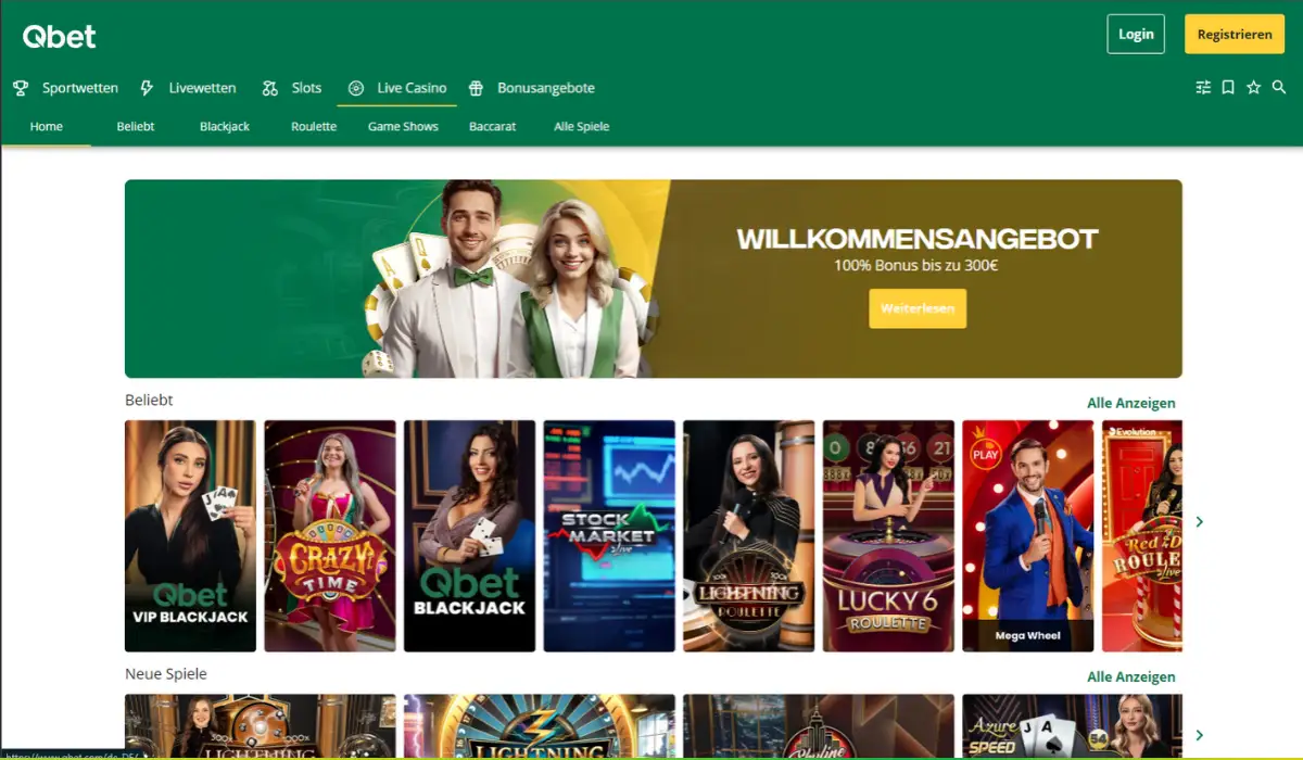 Qbet casino website