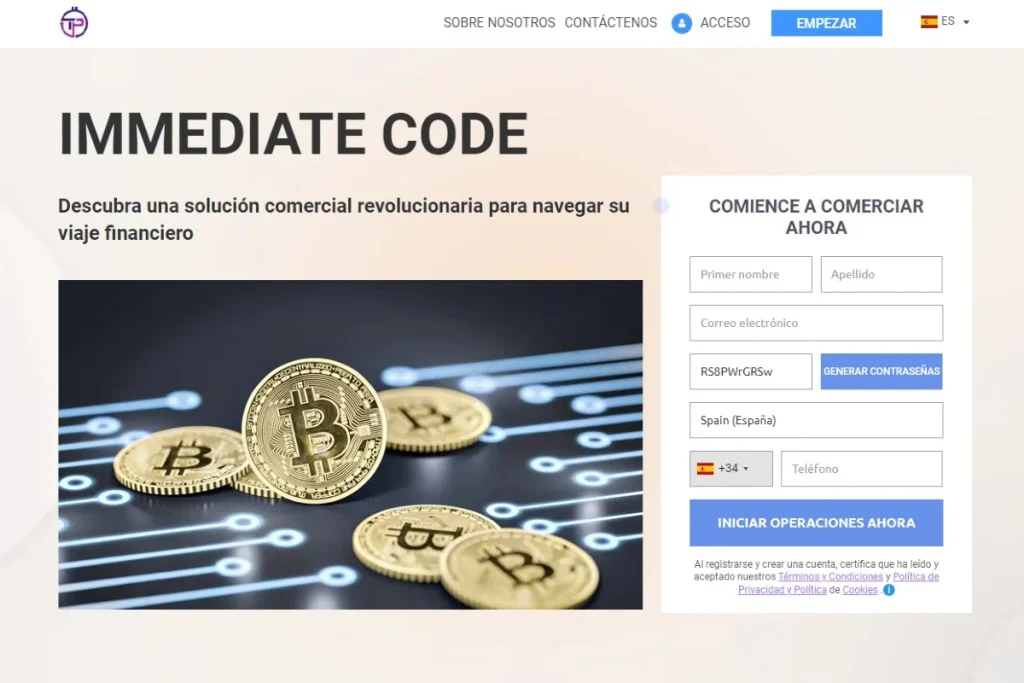 Immediate Code pagina web oficial