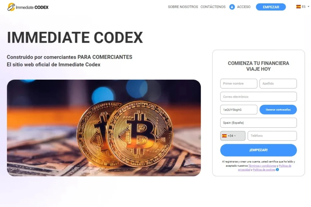 Immediate Codex pagina web oficial