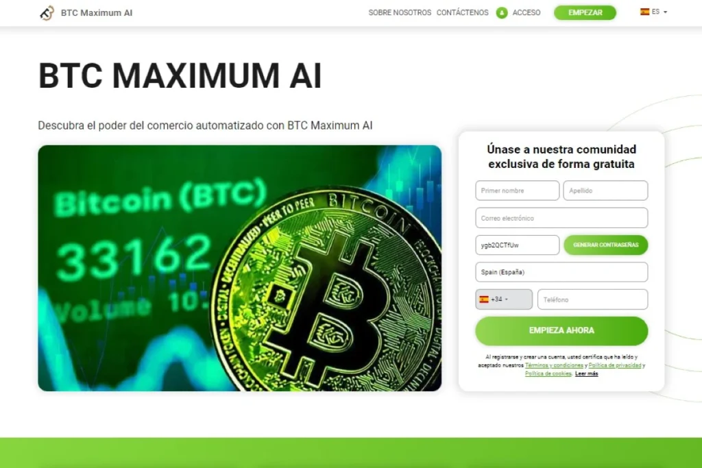 BTC Maximum AI Página web oficial