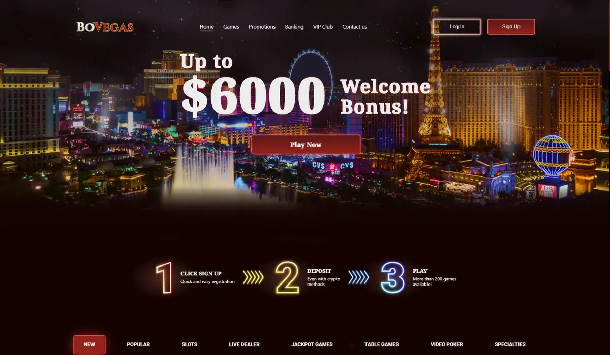 BOVEGAS Bitcoin casino