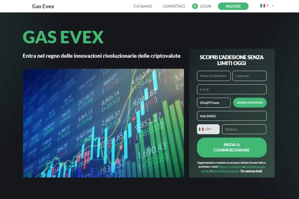 Gas Evex sito web ufficiale