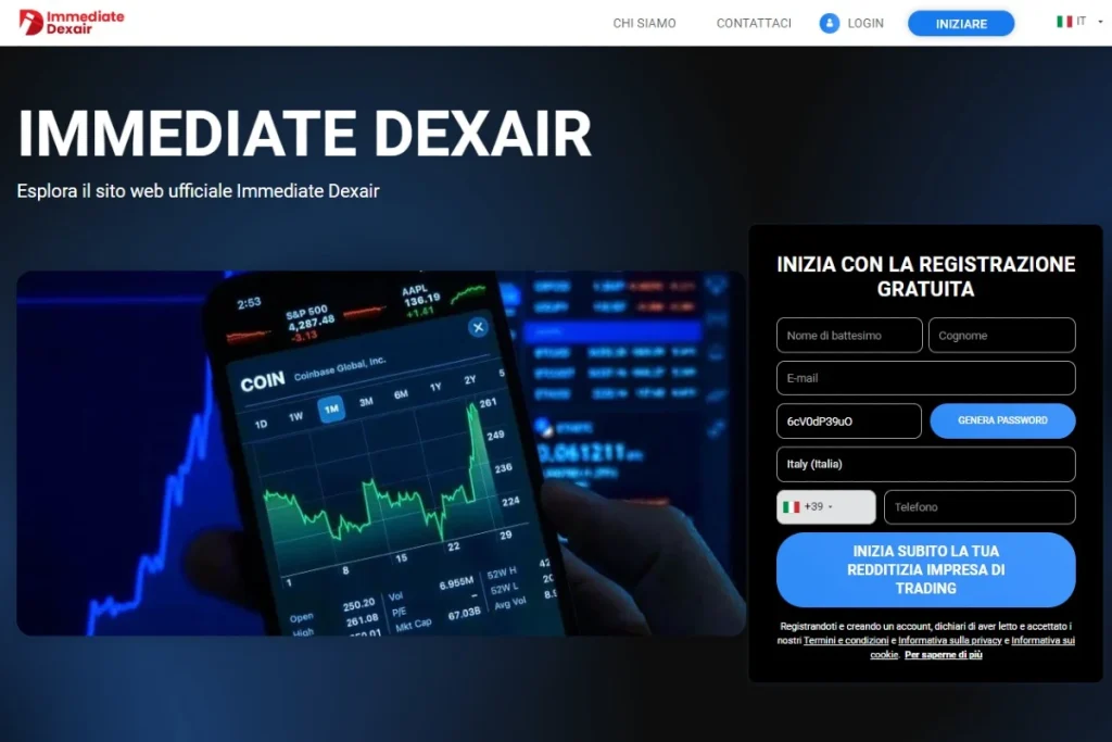 Immediate Dexair sito web ufficiale