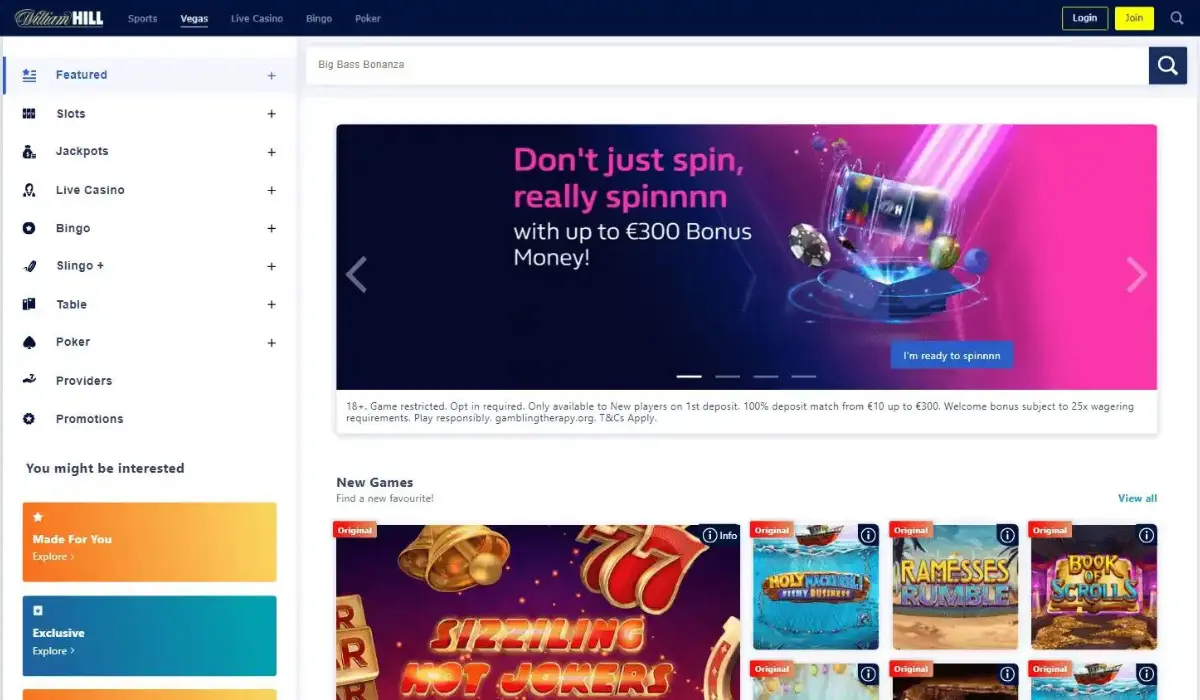 Programma bonus del casinò William Hill