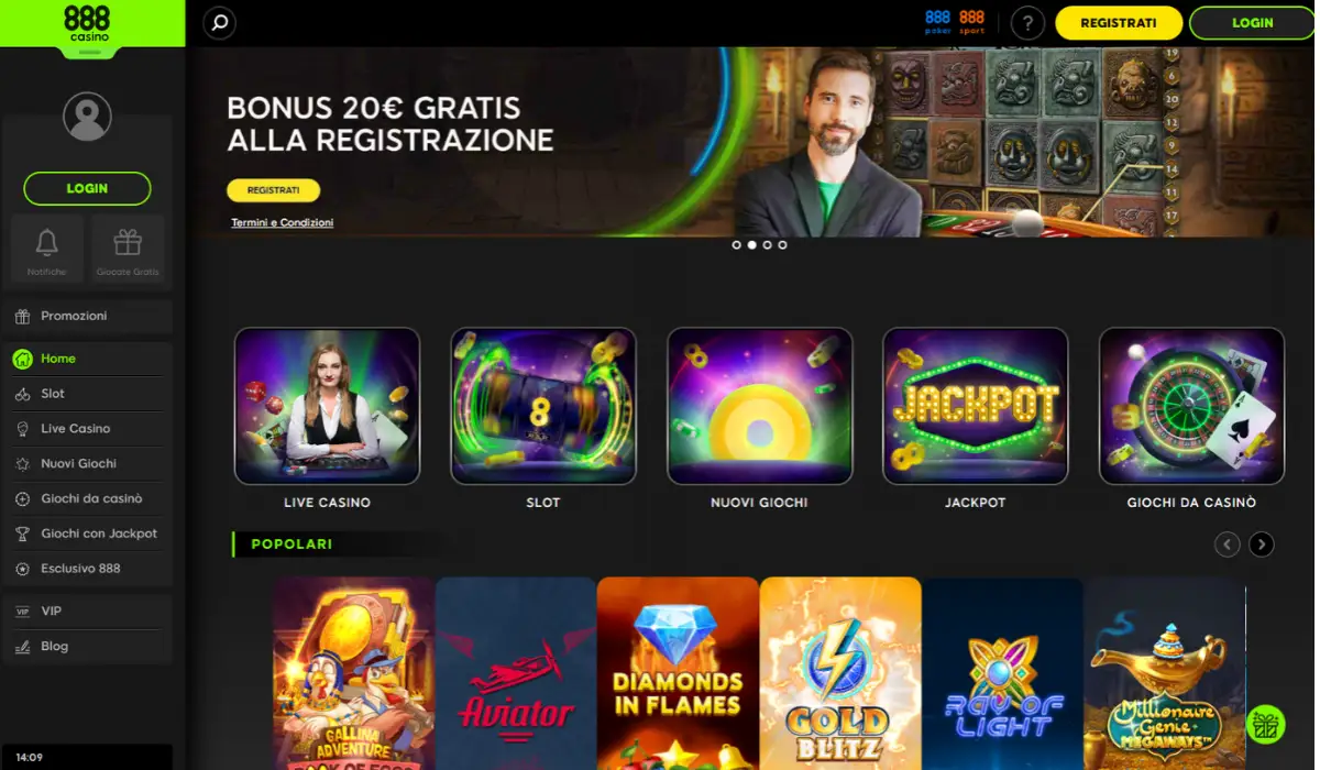 888 casino Italia