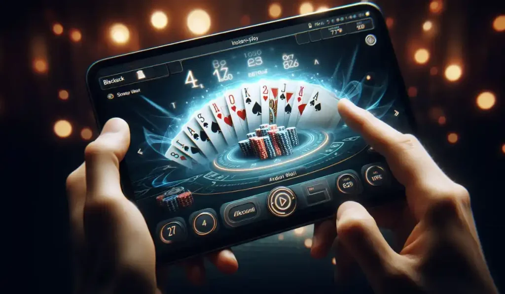 Kaarten schudden in online blackjack