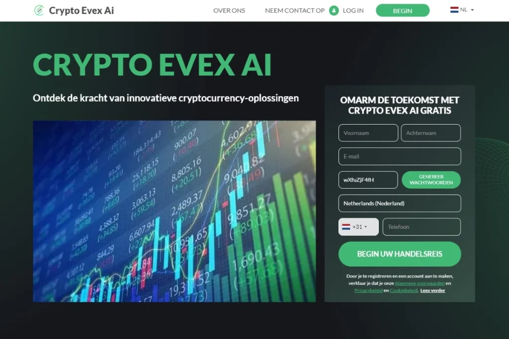 Crypto Evex AI handelsplatform