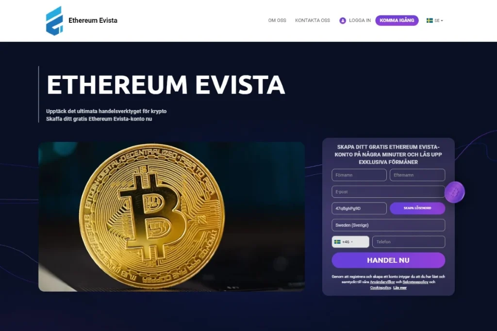 Ethereum Evista hemsida