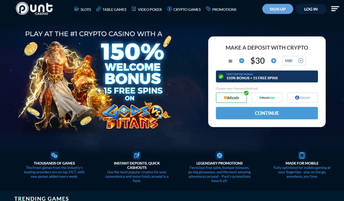 Punt casino Bitcoin