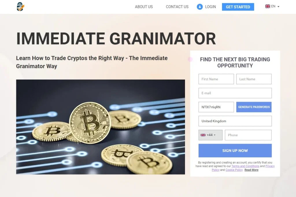 Immediate Granimator platform website