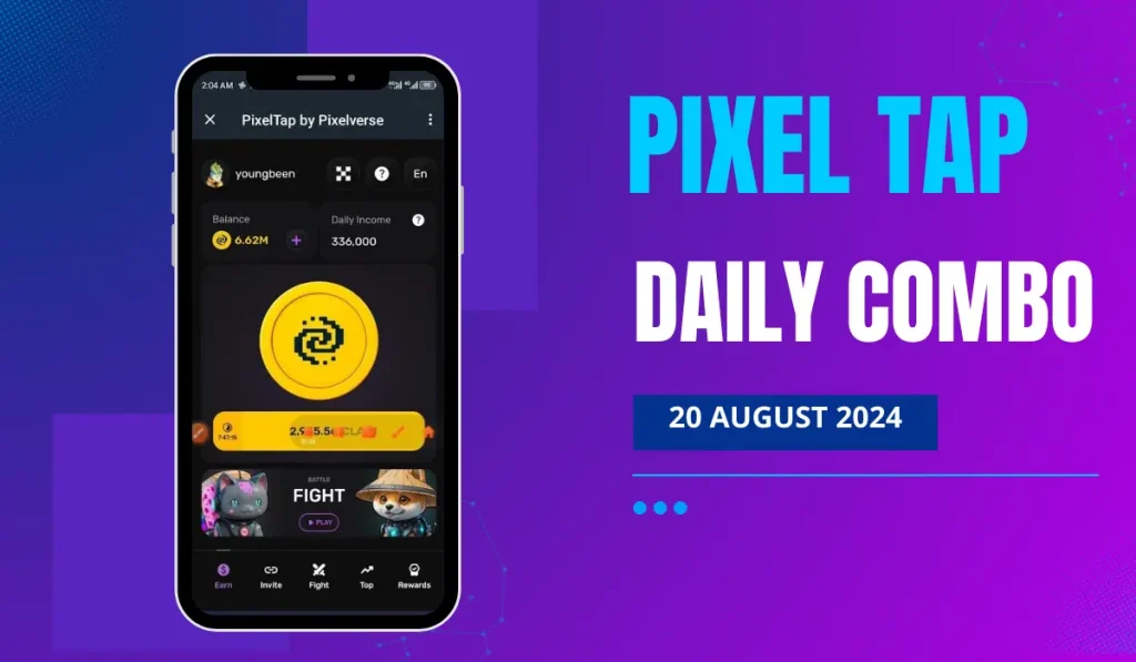 Pixcel tap Daily Combo Aug 20