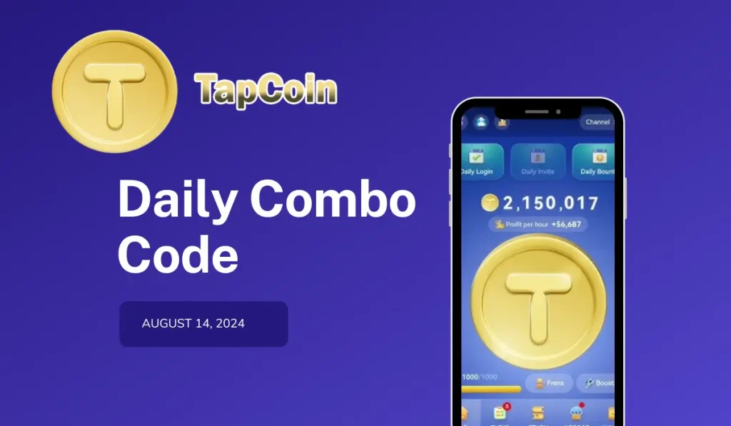 Tap coin Daily Bounty Combo Code Aug 14