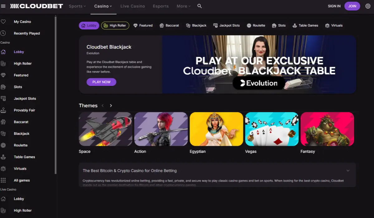 Cloudbet Solana Casino