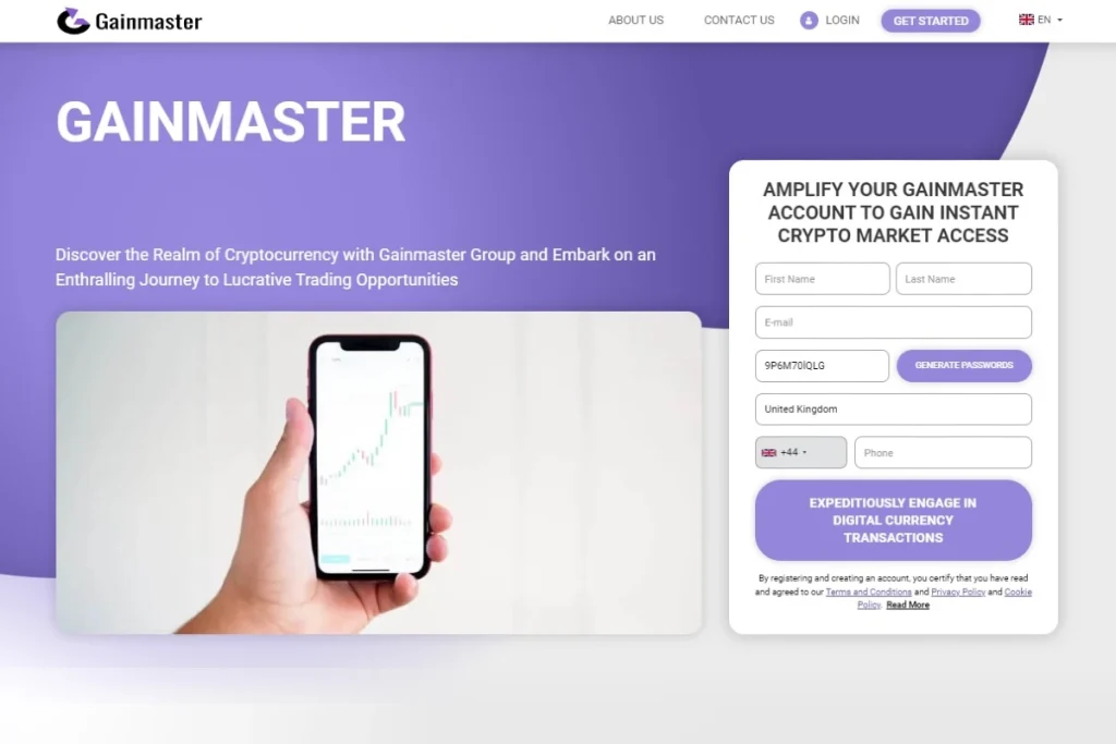 Gainmaster Crypto Trading Platform website