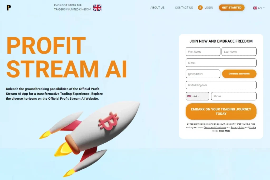 Profit Stream AI Platform website